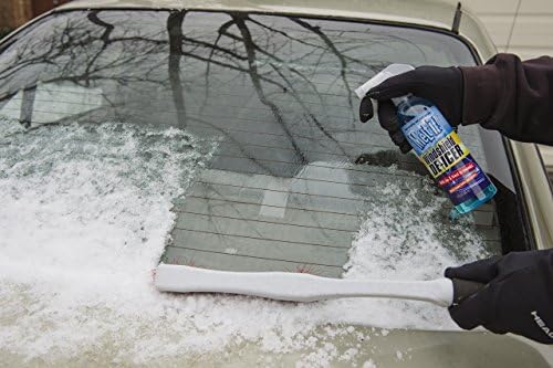 EZR automotive deicing spray being applied to a frozen car door lock