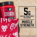Close up of BSN micronized creatine powder texture