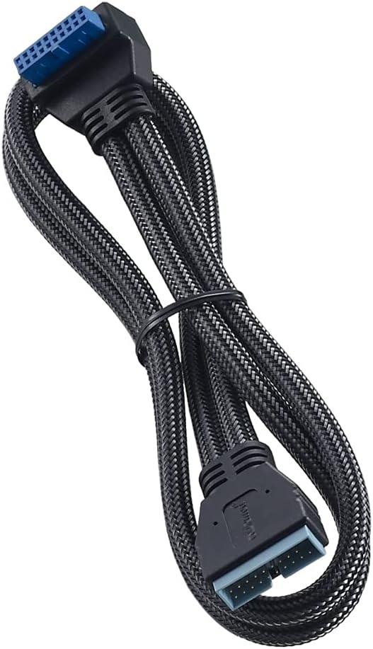 CableMod ModMesh Sleeved Right Angle Internal USB 3.0 Cable (Blue, 50cm) - Image 10