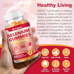 Pectin based peach flavor selenium gummies container for premium antioxidant support.