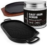 Back label of Culina cast iron salt scrub showing organic ingredients and instructions