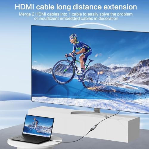 HDMI female to female adapter connecting two cables