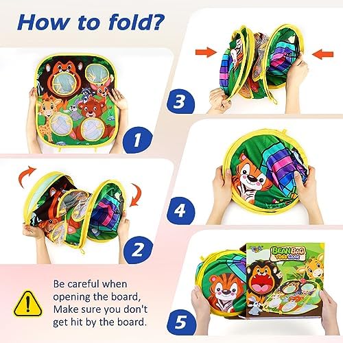 Toyk foldable toss game board collapsed for storage.