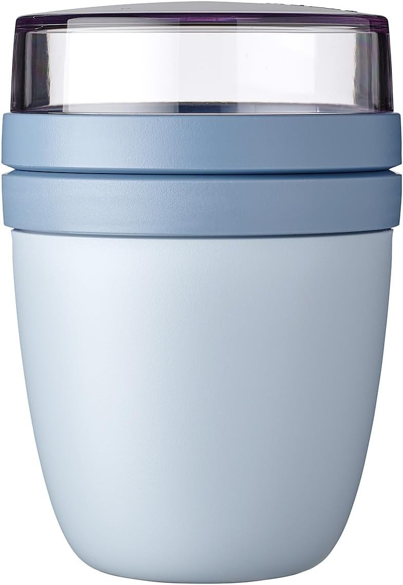 Mepal overnight oats jar front view in Nordic Blue