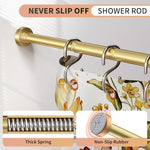 Close up of Emlaoe adjustable tension rod non slip rubber pad
