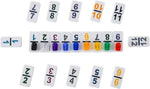 Colorful miniature plastic trains included in Homwom set
