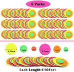 Luminous black light reactive birthday banner setup using authentic imported party supplies
