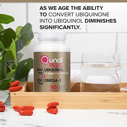 Back label of Qunol active form CoQ10 showing supplement facts, dosage instructions, and Kaneka Ubiquinol logo.