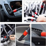 Two dual ended microfibre air conditioner vent cleaners included in the car detailing kit.