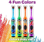 GUM Crayola Drip Art toothbrush packaging showing the seventy-five included stickers.