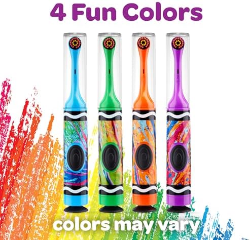GUM Crayola Drip Art toothbrush packaging showing the seventy-five included stickers.
