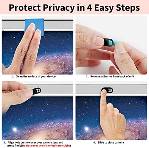 Step by step application of the durable adhesive camera blocker