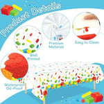 Close up view of the durable non toxic plastic material of the building block table cover