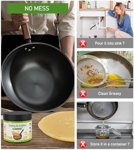 Used cooking oil turning into a solid gel in a pan
