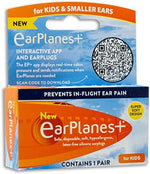 Childrens EarPlanes Plus silicone earplugs with ceramic filters
