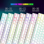 MageGee Mini 60% Gaming Keyboard,Upgrade RGB Backlit 61 Key Ultra-Compact Keyboard,Ts91 Ergonomic Waterproof Mechanical Feeling Office Computer Keyboard for Pc,Mac,Ps4,Xbox One Gamer(White),Wired - Image 4