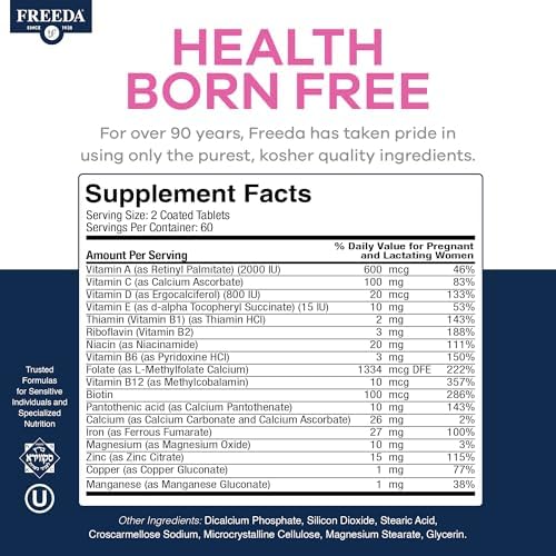 Professional studio shot of Freeda Mini Prenatal vitamins