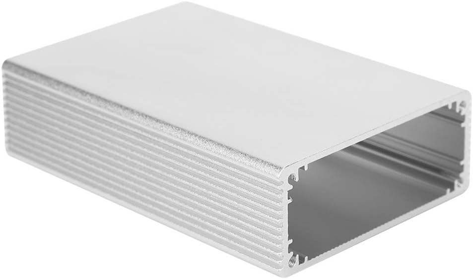 YWBL-WH Aluminum Project Box front view showing matte silver finish