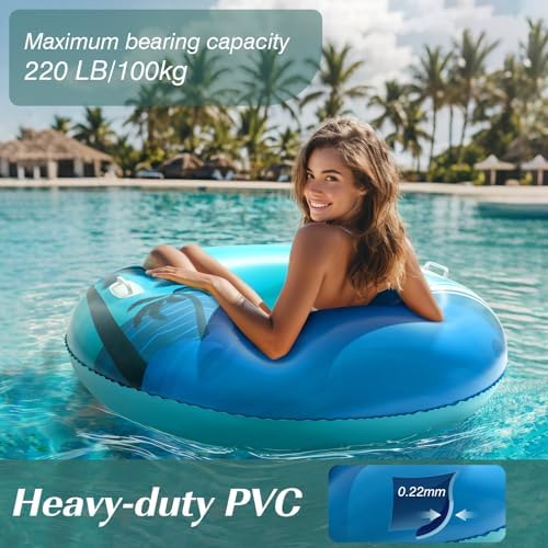 HeySplash 42 inch pool float folded for travel and storage