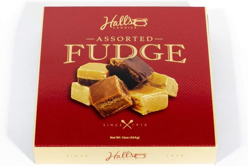 Nwfudge imported American copper kettle chocolate and vanilla fudge pieces close up