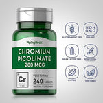 Piping Rock high potency chromium supplement side label detailing standard serving size and dietary certifications