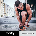 Close up of Toniiq HGH supplement packaging for authenticity