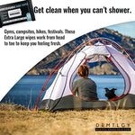 Biodegradable face and body cloths for hygiene during outdoor hiking adventures