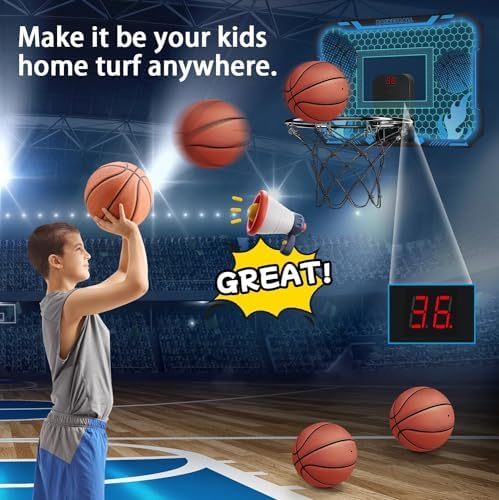 Vrogtik mini basketball hoop with LED lights activated