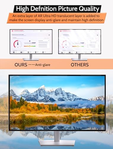 Removable reusable anti spy filter safely packaged in a two piece bundle for widescreen desktop monitors.