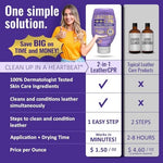 Dermatologist tested leather conditioner for car interior and seat maintenance.