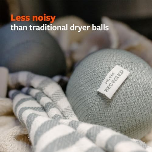 Hypoallergenic scent-free dryer balls for sensitive skin laundry care.