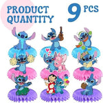 Close up view of Stitch and Angel double-sided cardstock cutout.