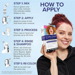 Side view of Color Oops packaging emphasizing the ammonia free and bleach free damage protection benefits for curly and coily hair types