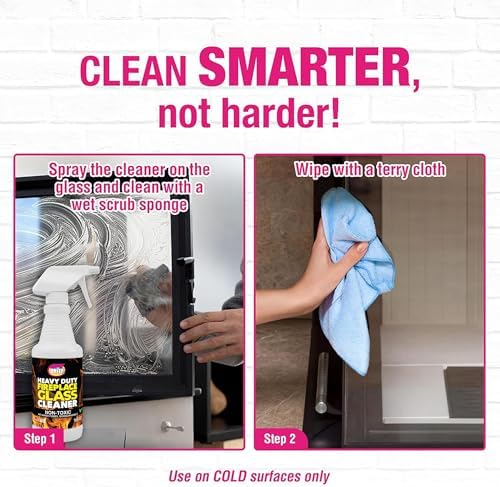 Non-toxic biodegradable fireplace glass cleaner for home maintenance