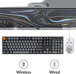 Side profile of Keychron K10 showing ergonomic adjustable feet