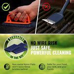 CitruSafe heavy duty bristle free grill scrubber handle with replacement pad