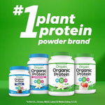 Orgain organic protein powder 1.12 pound tub side view