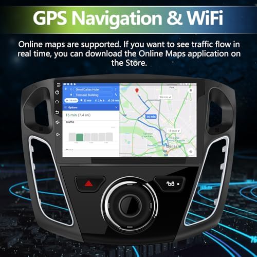 EagleNav Ford Focus head unit with GPS navigation map enabled