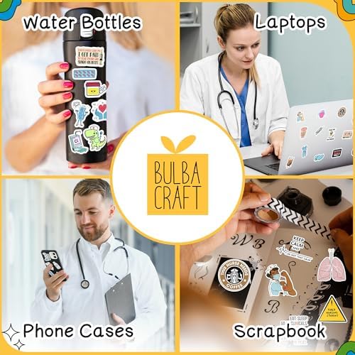 Funny medical profession quotes printed on premium weather resistant vinyl stickers for graduation gifts.