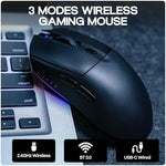 Top-down view of the black MechLands AJAZZ symmetrical electronic gaming mouse emphasizing the click layout.