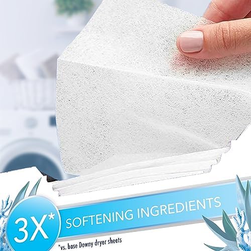Downy Light dryer sheets packaging displaying the three times softening power benefit badge clearly.