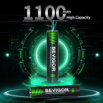 Close up view of individual 1.2V NiMH triple A rechargeable power cells highlighting the low self discharge label.