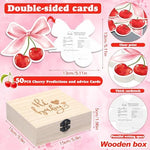 Detailed view of RattanView cherry bow shaped advice cards