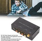 Authentic Dpofirs ultra compact vinyl record player amplifier connected to audio cables