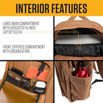 Carhartt durable travel backpack with 16 inch laptop sleeve illustration