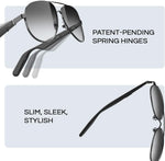 Lucyd Lyte Jupiter XXL smart sunglasses resting on a flat surface