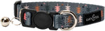 Designer print pet collar size small laid flat showing the full adjustment range