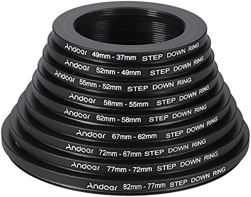 Black aluminum alloy filter adapter rings for professional camera gear