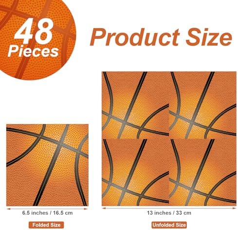 Close up of basketball pattern on disposable paper napkins