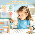 Abacus for Kids Math - Wooden Abacus with 100 Counting Sticks and 112 Math Cards, Counting Toys for Preschool Learning, Educational Math Toys for Developing Fine Motor Skills, Math Calculation - Image 4